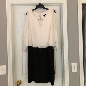 Cocktail dress by MSK Size 16.Black + white